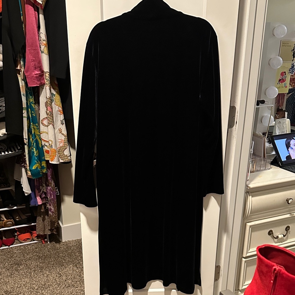 NWOT Chico's Elegant Black Velvet Coat - Picture 5 of 6